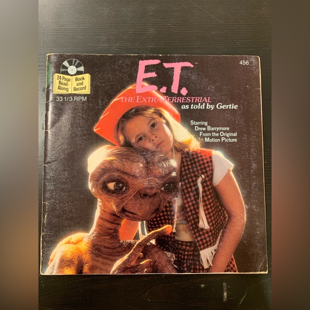 ET Extra Terrestrial Vtg Book and Records See Hear Read Disney Vinyl Barrymore
